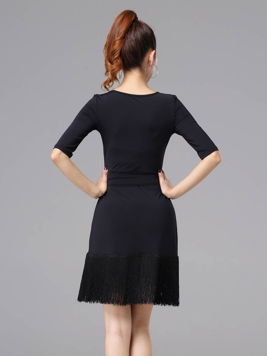 Dream and Dance Princess Latin Dance Clothing New Dress Short Sleeve Suspow Skirt Actress Performance Service National Standard Dance