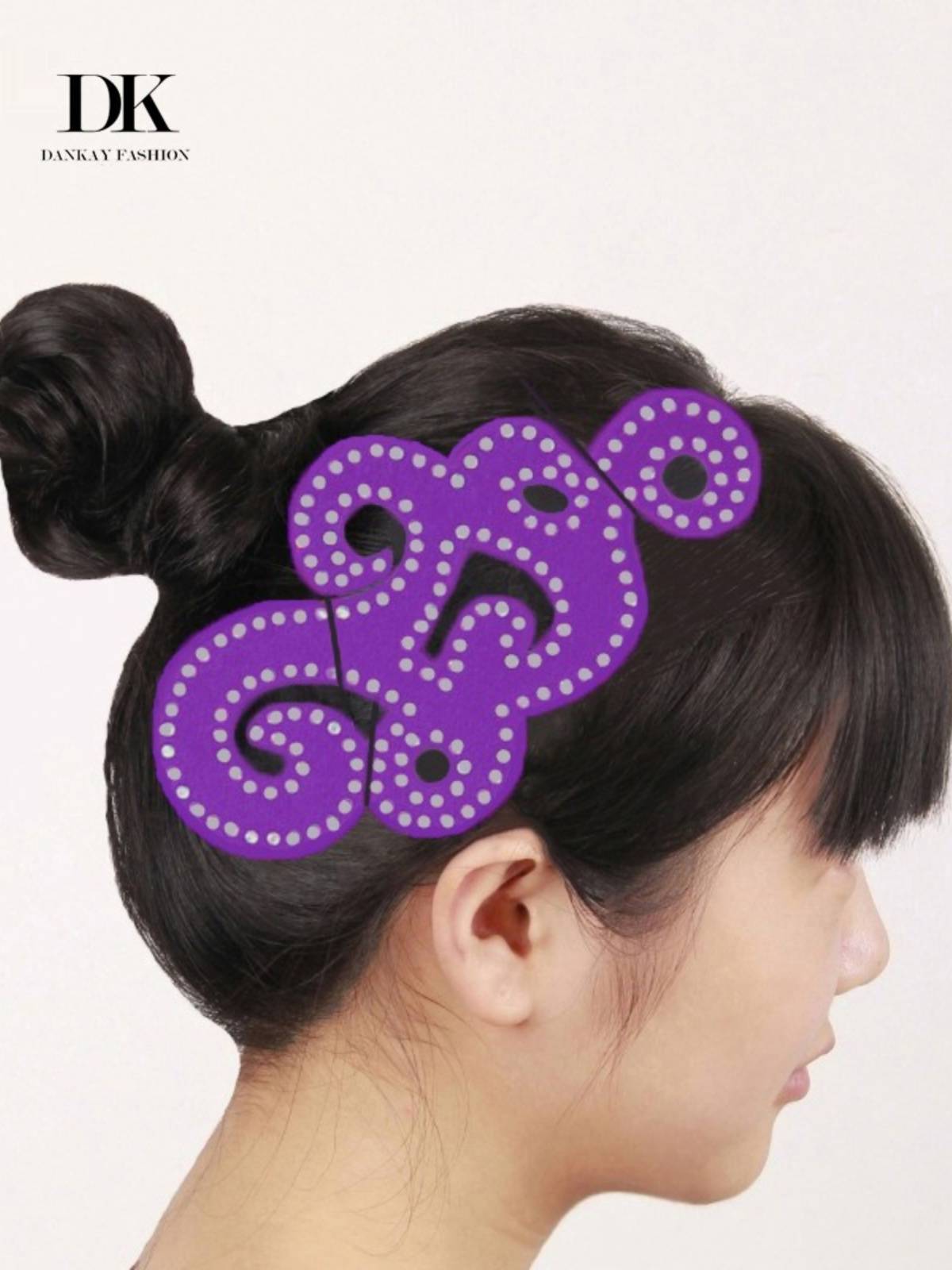 Dankai Latin Dance head jewelry shiny rhinestone black hair accessories performance competition professional accessories multi -color optional flower