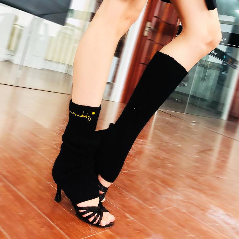 Dancebaby Latin dance stomped socks with hole wool socks and legs, leggings, performance performance, leggings dance socks