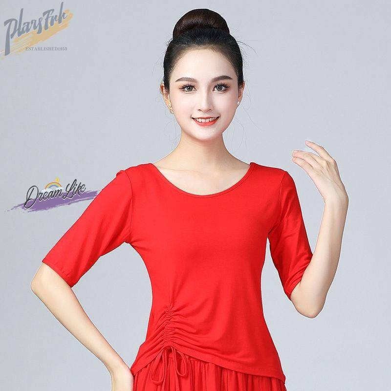 2024 new Latin dance clothing top female practice clothes Xiaoyu adult Modal black dance clothes dancing clothes