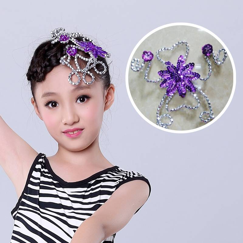 Round header + delivery of 4 hair clips - purple