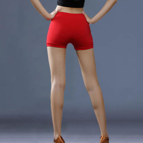 Latin dance bottom pants dance safety pants female thin anti -glow, light, sexy practice black shorts