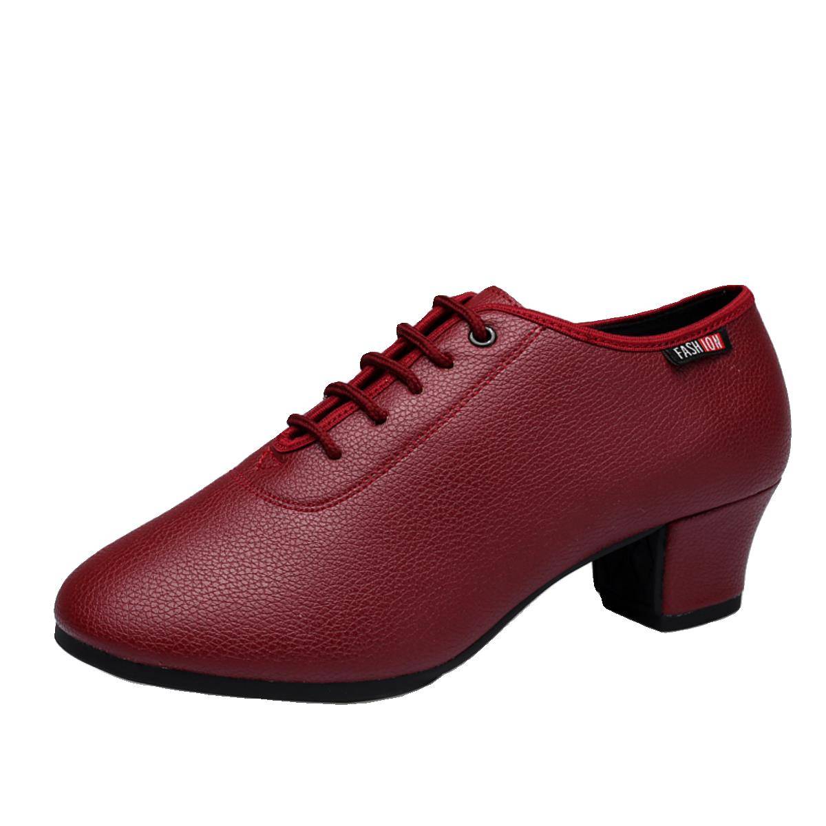 Latin dance shoes adult ladies soft bottom mid -high heel teacher shoes friendship dance shoes