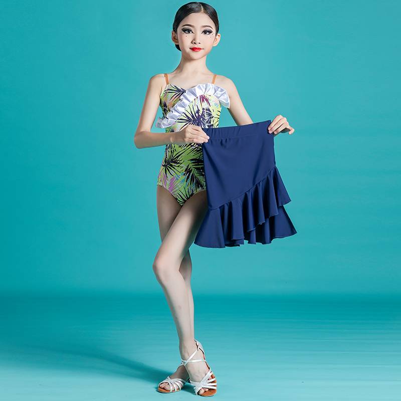 ML girl Latin dance service summer practice service new children's suspension set children's table performance training dance skirt