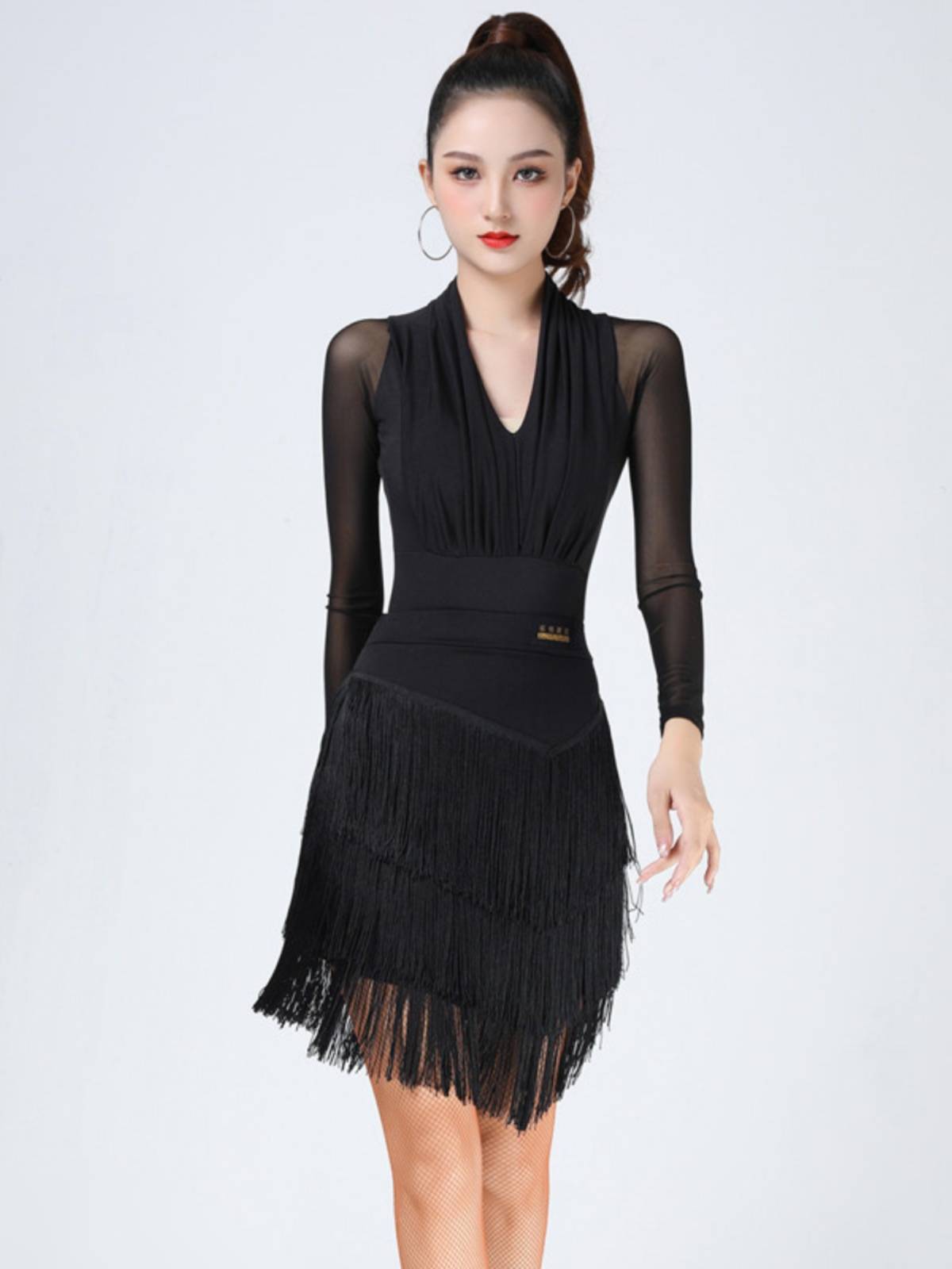 New Latin Dance Dance Gongcong Female adult mid -length half -bodies skirt skirt under the dance competition performance service
