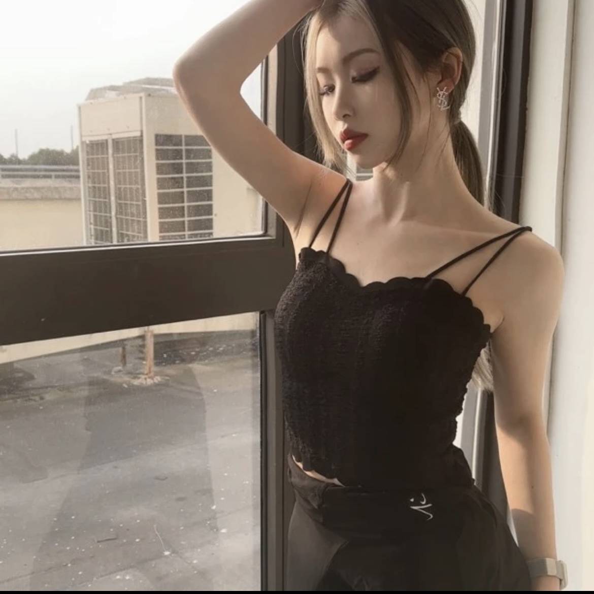 The new Latin dance country bid dance dance dance dance adult women's top beauty vest with chest mats sexy versatile 19