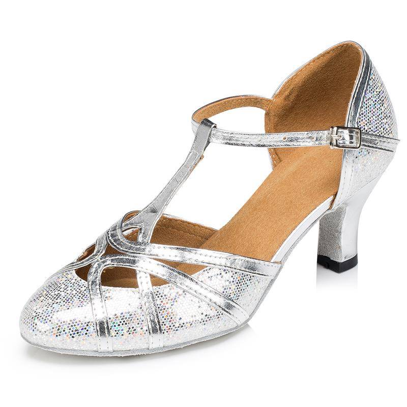 Baotou Latin Dance Shoes Female Gold Adult Color 2040-203 Sequenant Wastewoman Dance Dance Dance