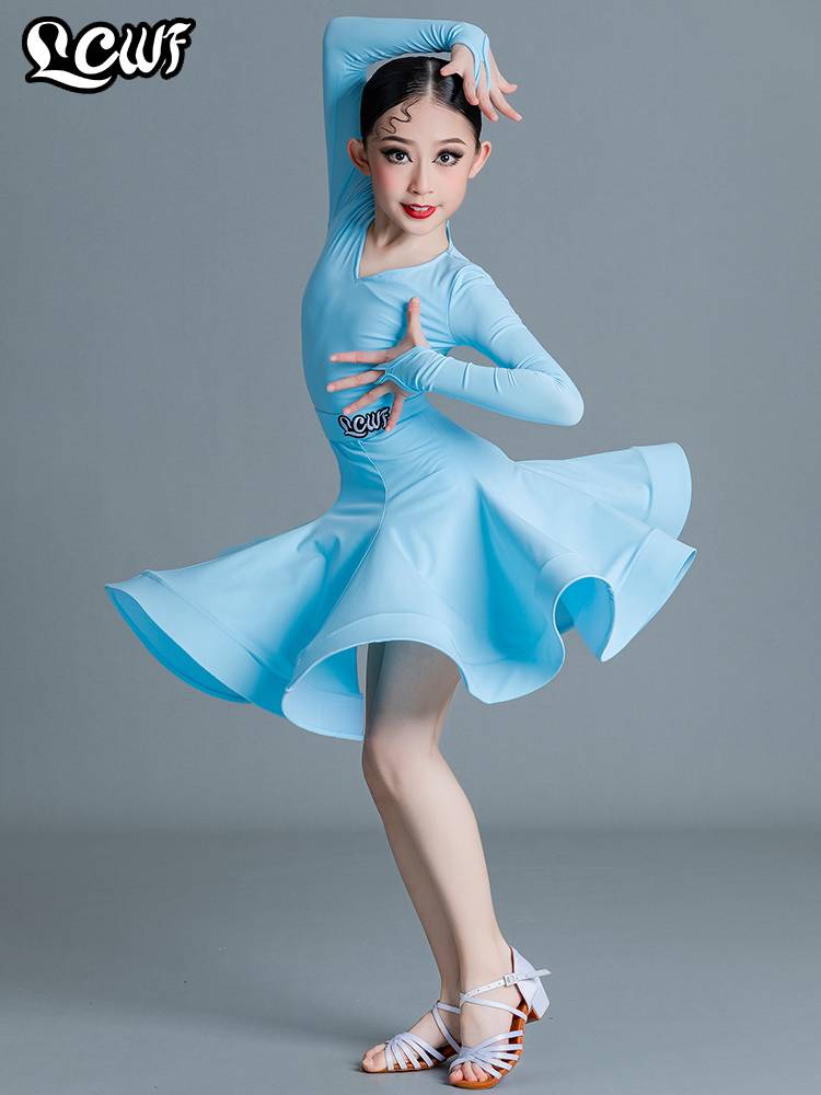 New Latin dance service children's professional regulations standard competition service young children's international examination big show performance split skirt