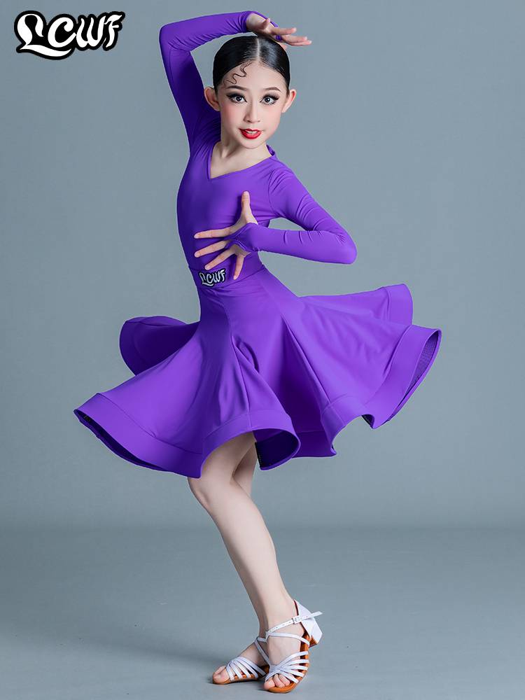New Latin dance service children's professional regulations standard competition service young children's international examination big show performance split skirt
