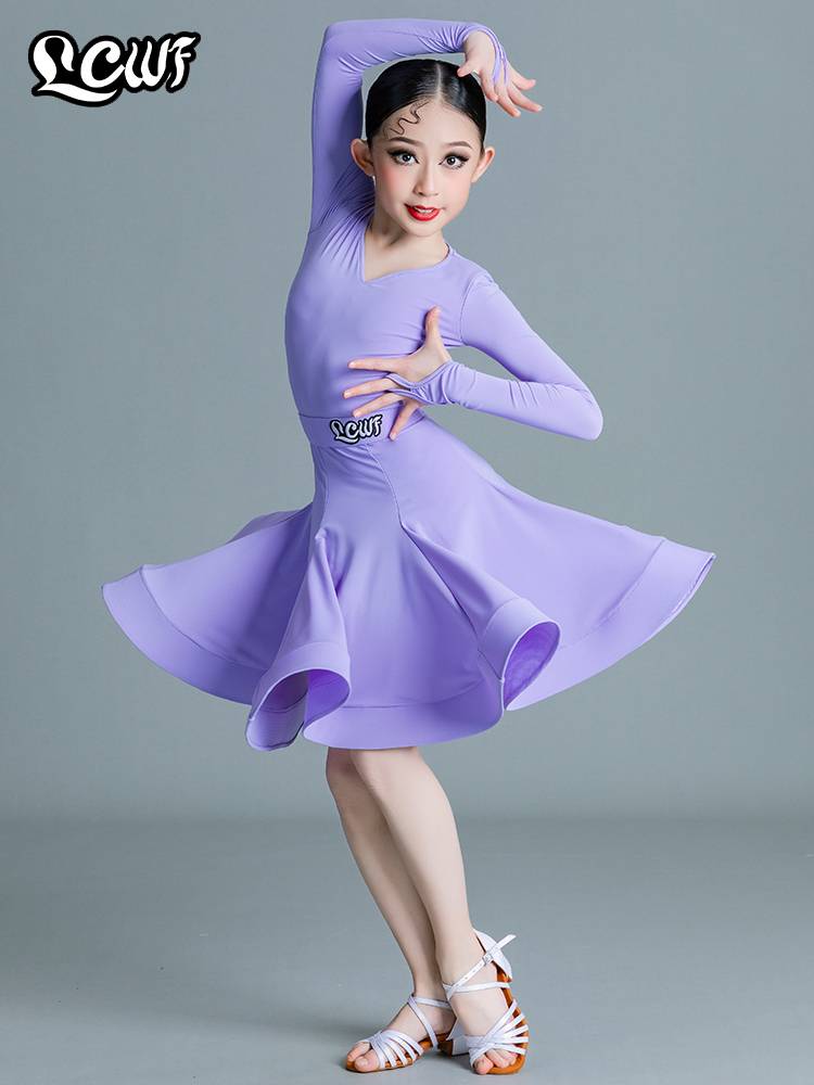 New Latin dance service children's professional regulations standard competition service young children's international examination big show performance split skirt