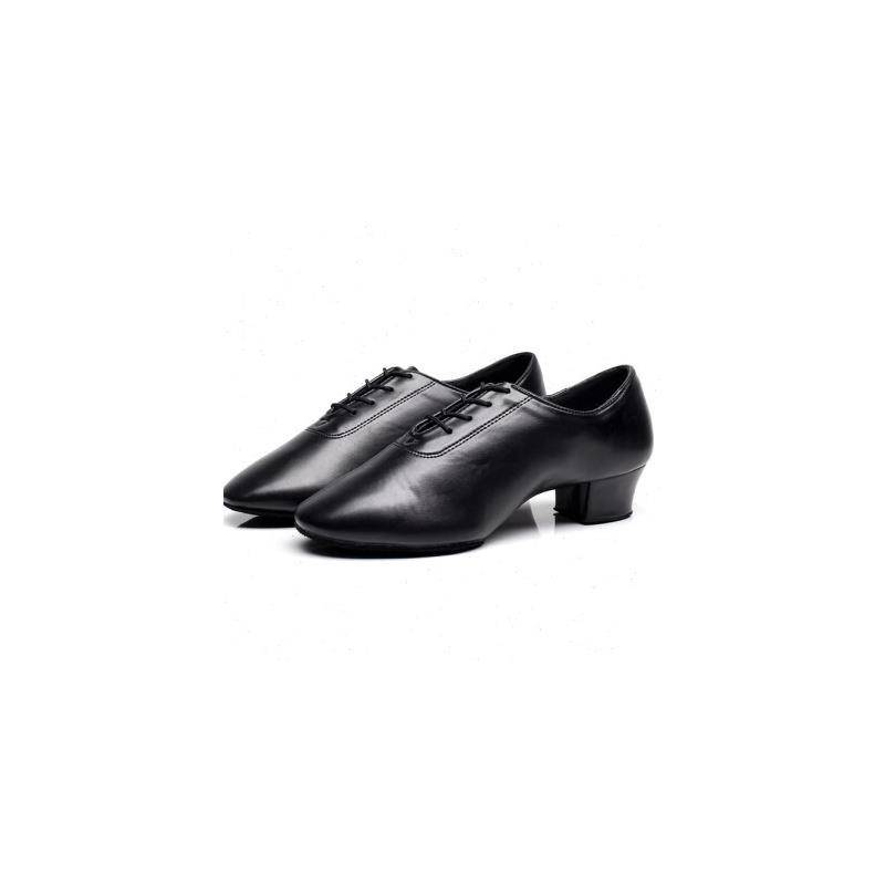 Liangge Black Latin imitation leather and men's and female adults Children's hair bottom room pores dance shoes