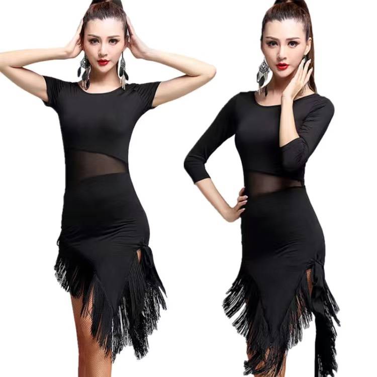 New adult Latin dance service Fasting Sutu net yarn dance clothing performance show dress dress exercise uniform