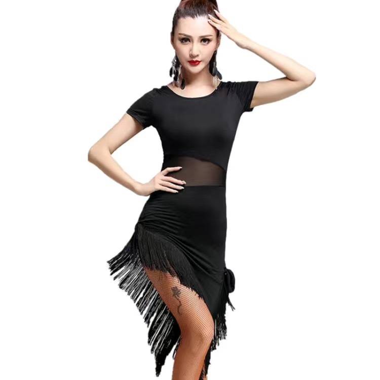 New adult Latin dance service Fasting Sutu net yarn dance clothing performance show dress dress exercise uniform