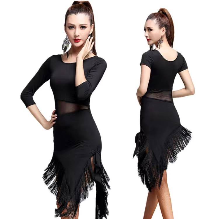 New adult Latin dance service Fasting Sutu net yarn dance clothing performance show dress dress exercise uniform