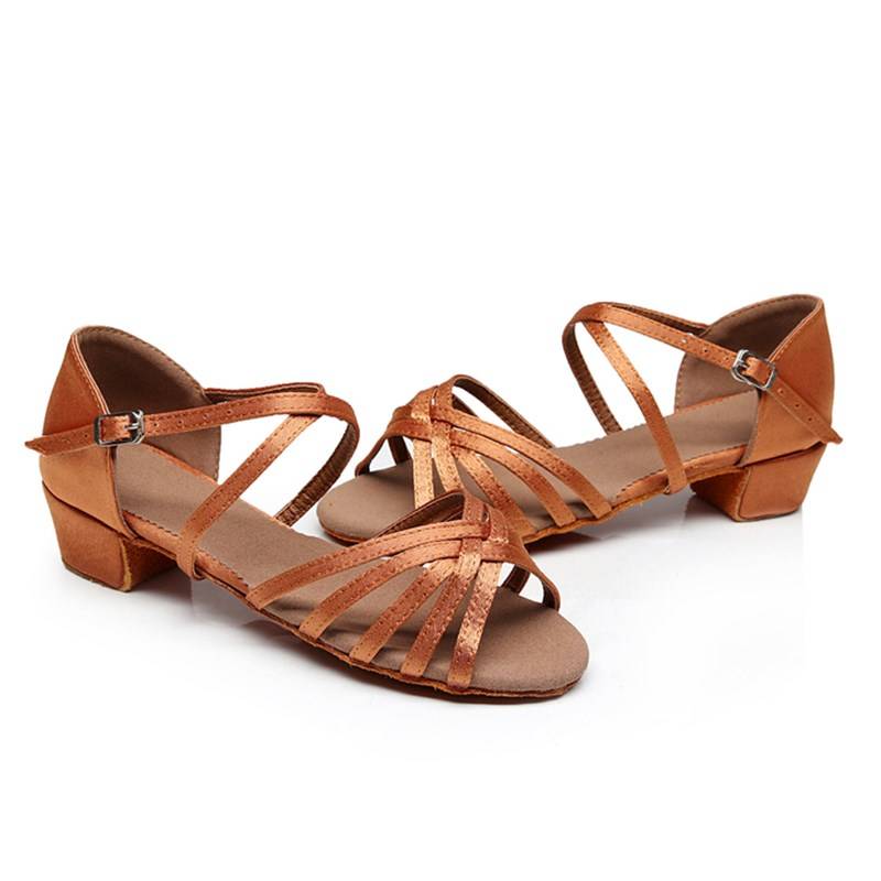 Spot children and women Latin dance shoes girls with high heel children i child professional soft base children practice dance