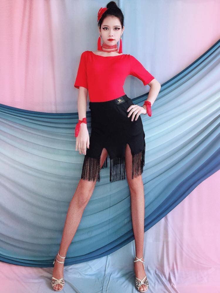 Latin dance service summer practice training suit new dance dance strap shirt, streaming skirt performance set children