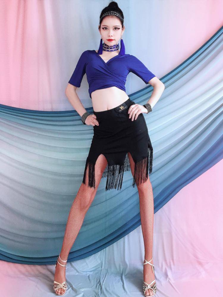 Latin dance service summer practice training suit new dance dance strap shirt, streaming skirt performance set children