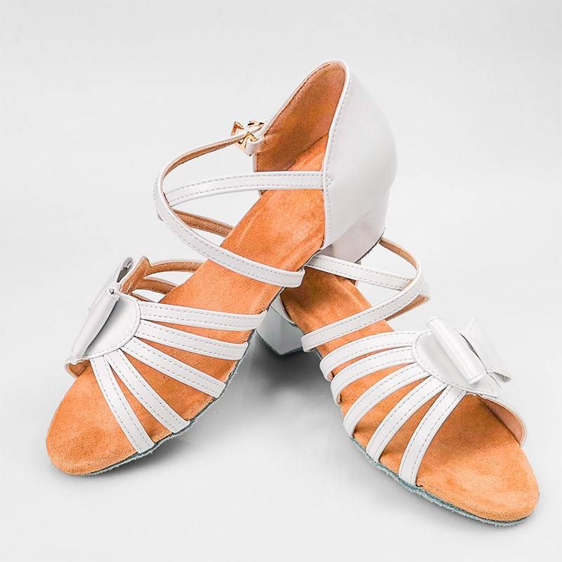 A Balion Dance Shoes Children's Soft -bottom Dance Shoes Children White Latin Shoes Girls Professional Dance Shoes Female Competition