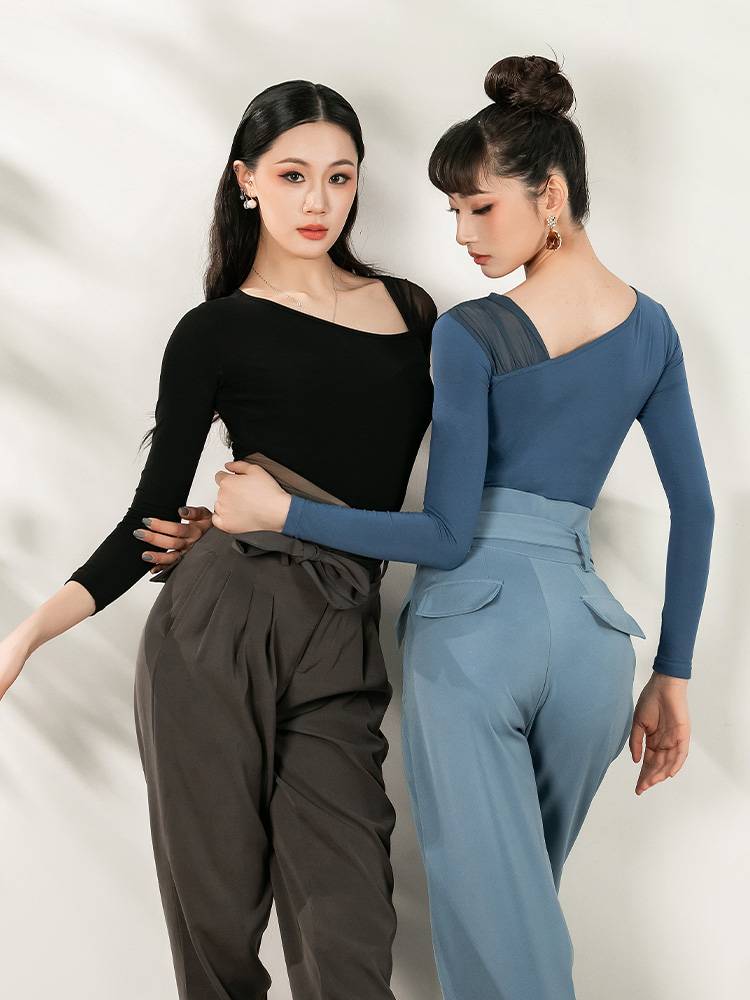dancebaby Latin dance service top spring and summer practice service training service women's new dancing dancing dance dance short sleeve ys337