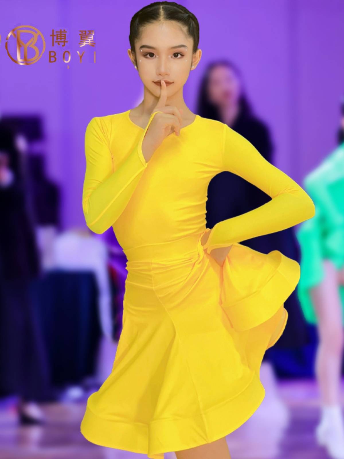 Boyi Children's Latin Dance High -end Standard Professional Performance Competition Server Girls Improved Skin Skirt European Standard
