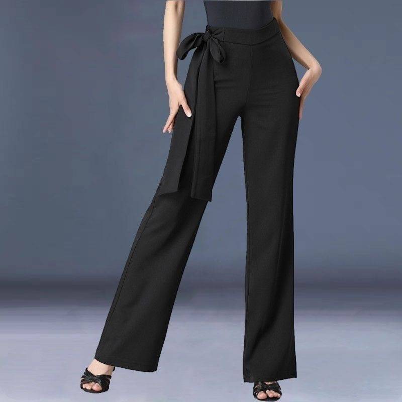 2023 new Latin dance pants children high -waist dance pants clothing, modern love dance pants straight pants wide -leg pants