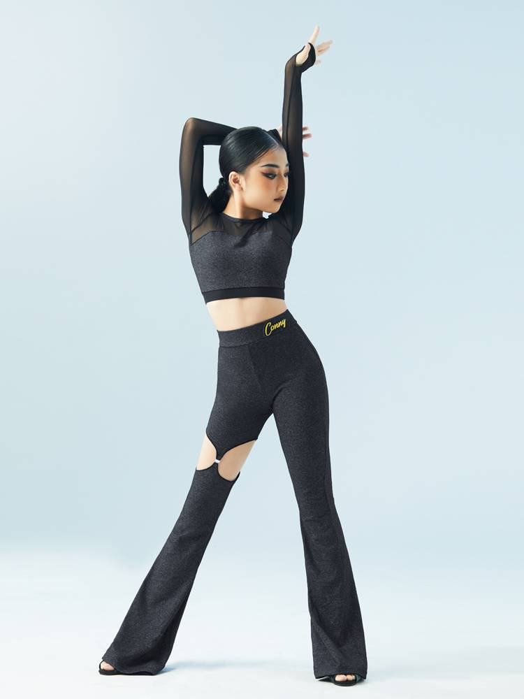 Children's Latin Dance Dance Discipline Advanced Sensory Dancing Top Girls New Spring and Summer Dance Pants Performance Service