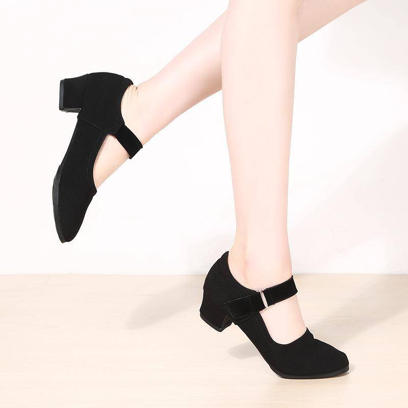Brand professional Latin dance shoes ladies soft base love dance shoes black belt and teacher body training shoes square