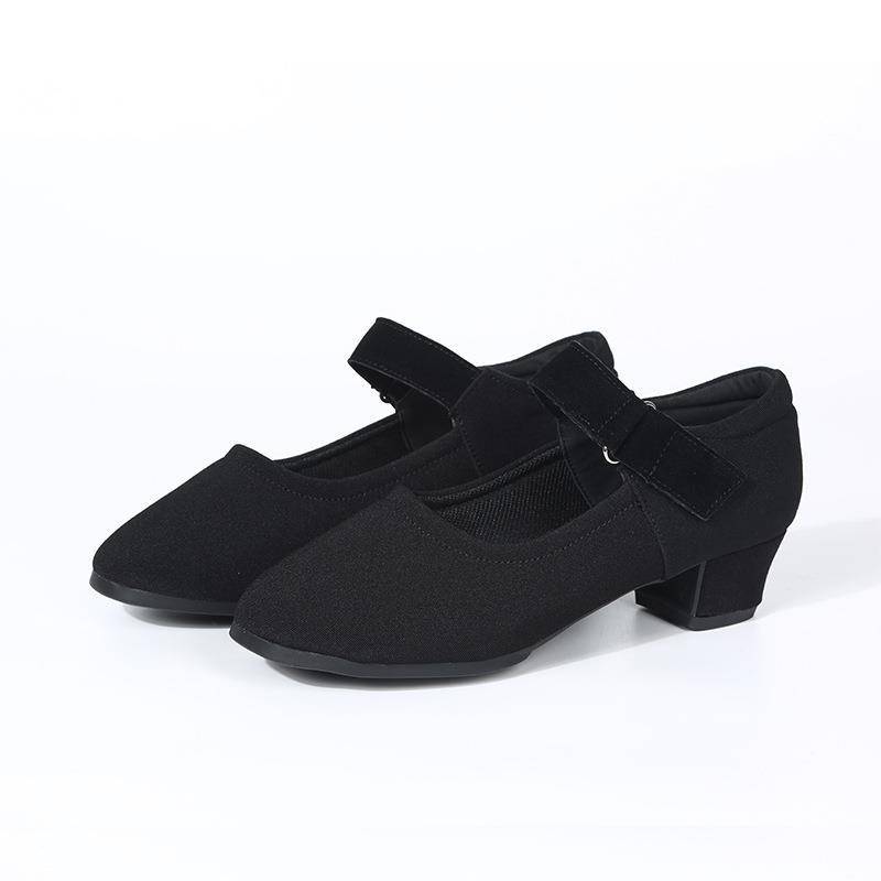 Brand professional Latin dance shoes ladies soft base love dance shoes black belt and teacher body training shoes square