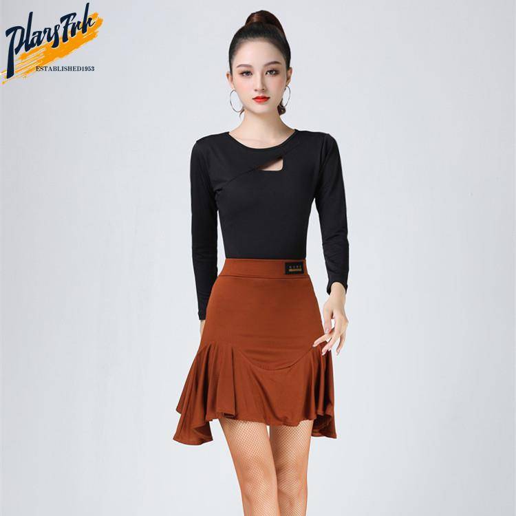 2023 Latin dance skirt Female adult skirt new dancing performance of ruffled skirt professional dance exercises