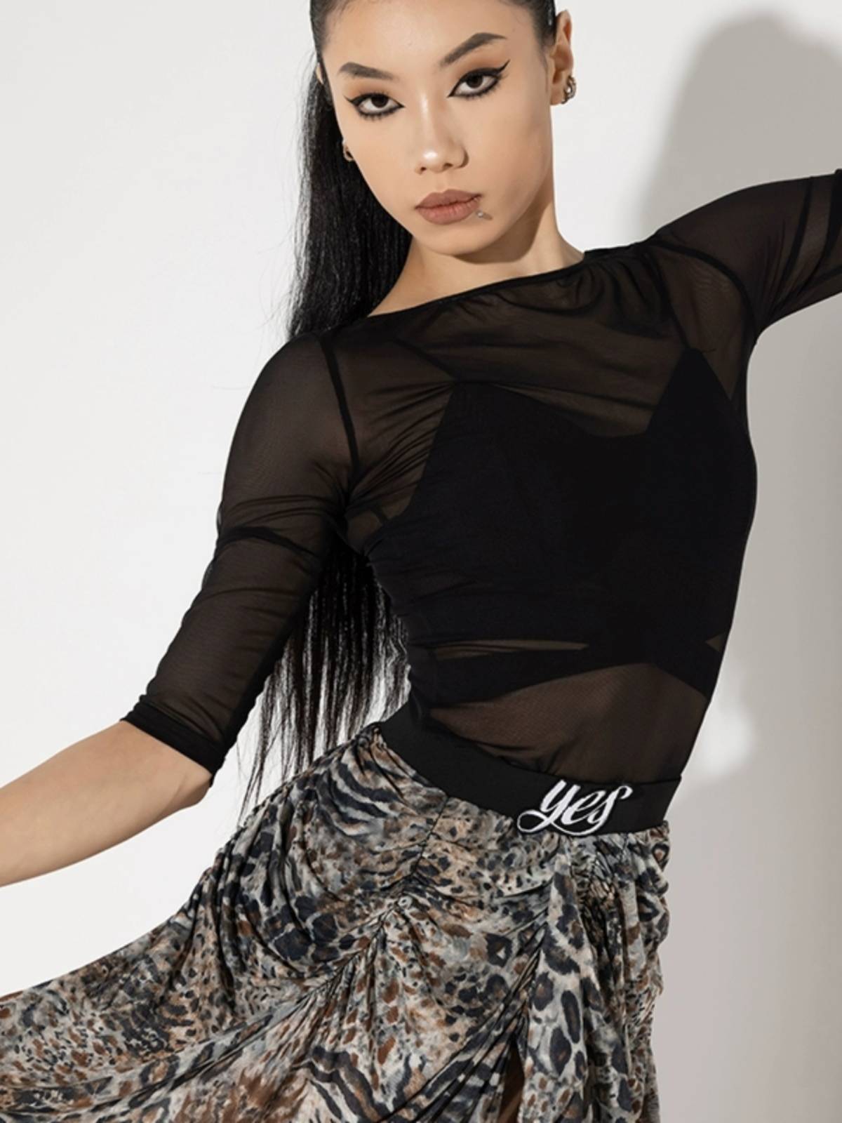 YES Latin Dance Dance Dance Dance Dance Dance Dancing Dancing Top Girl 2024 New Spring Long Sleeve Top YD217