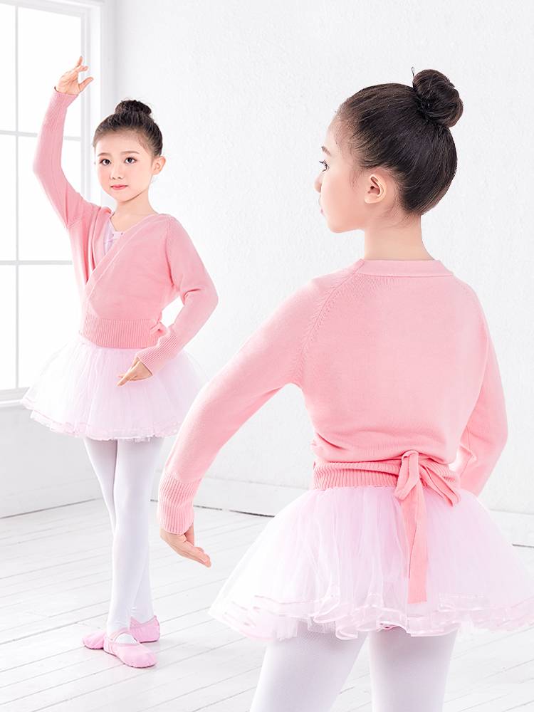 Latin dance jacket jacket Children's dance clothing black sweater in autumn and winter warm wetting shawl girl practice uniform