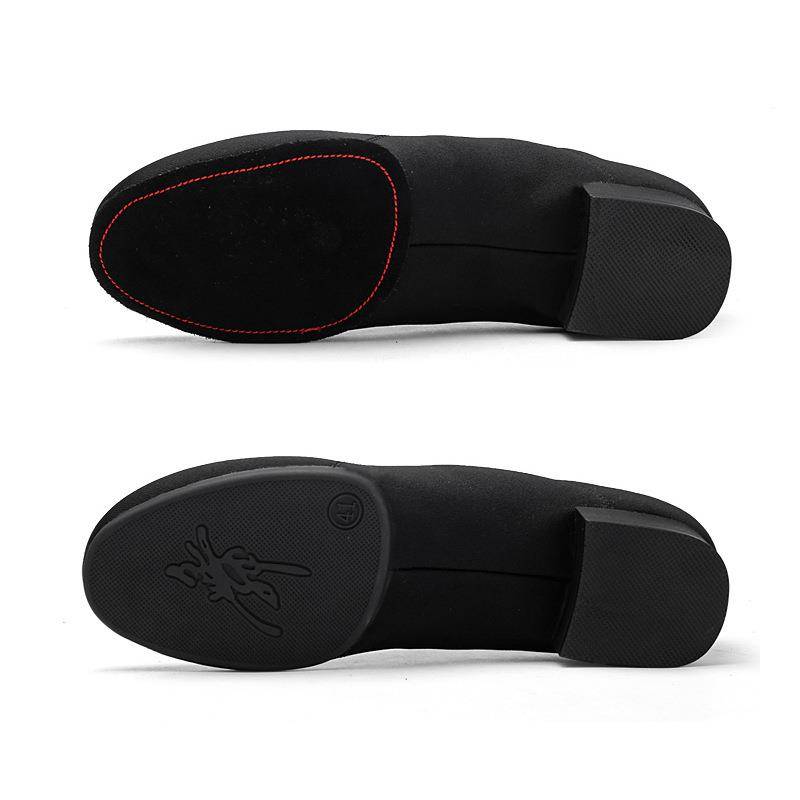 Waltz Dance Shoes Stand -friendly Modern Adult Men's two -point Latin dance shoes Oxford cloth professional black