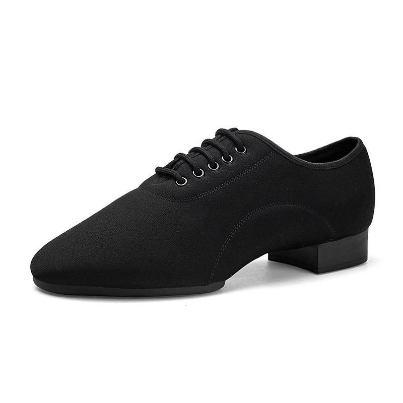 Waltz Dance Shoes Stand -friendly Modern Adult Men's two -point Latin dance shoes Oxford cloth professional black