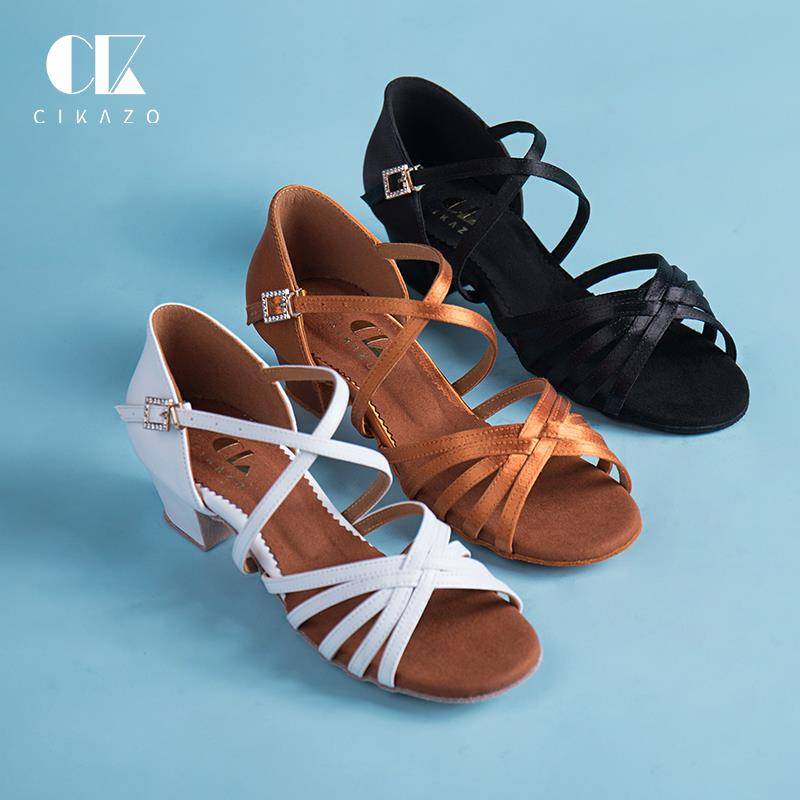 Latin dance shoes girl white soft bottom dance shoes children's beginner professional national standard middle heel high heel shoes summer