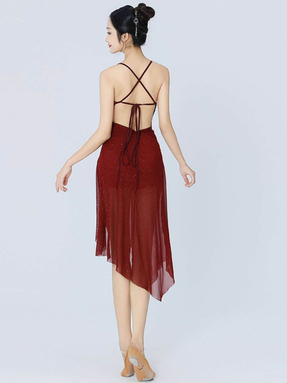 Sexy Jazz Dance Female Female 2024 New Net Gong Latin Practice Series Pure Wind Vedic Dress Dress