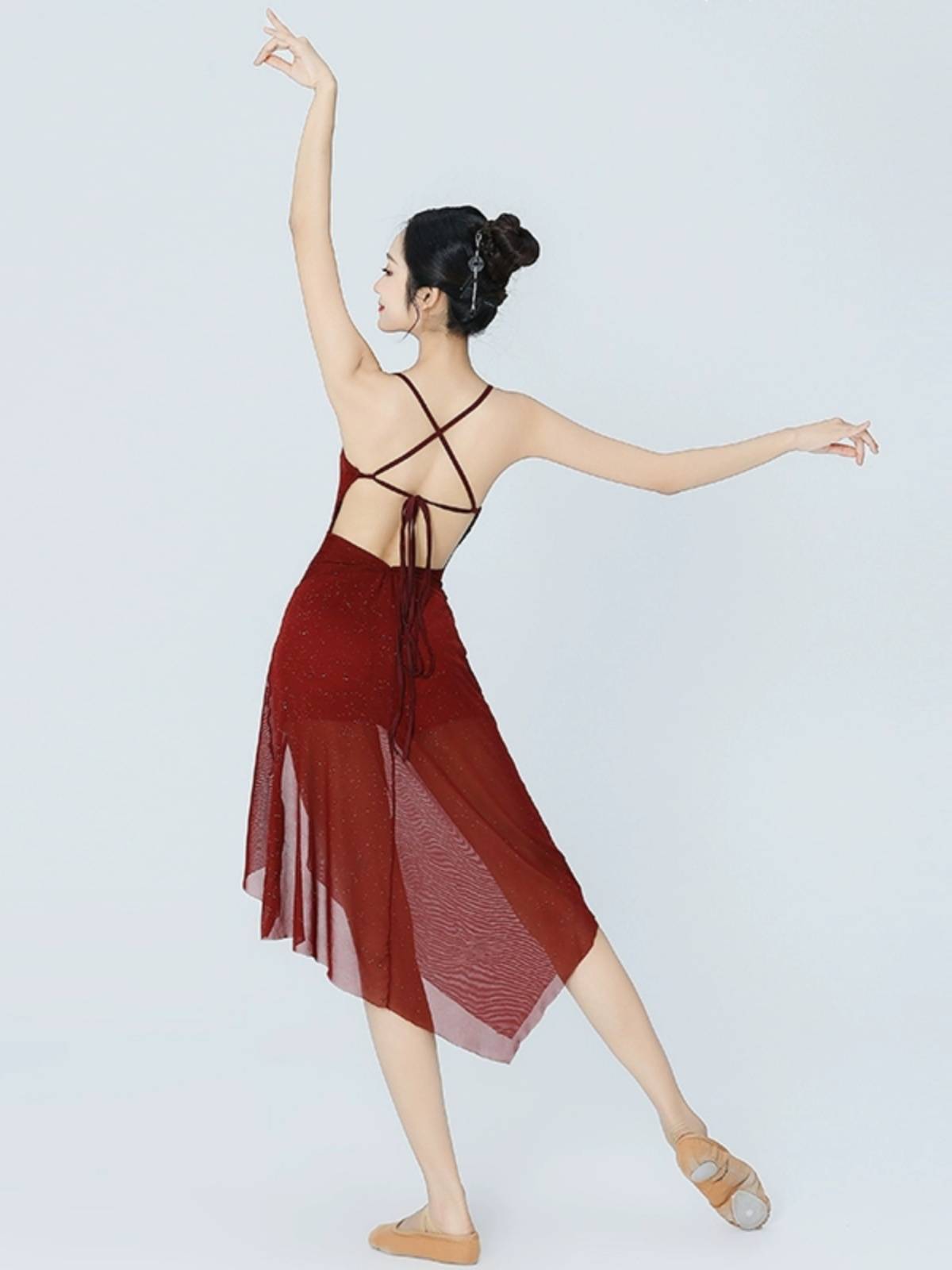 Sexy Jazz Dance Female Female 2024 New Net Gong Latin Practice Series Pure Wind Vedic Dress Dress