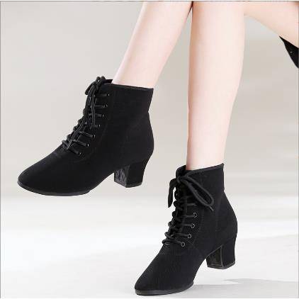Professional Latin dance shoes ladies mid -to -high heels dance shoes soft bottom teacher body training shoes square dance shoes