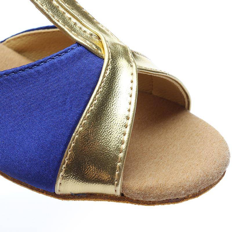 Girls high -heeled Latin shoes, children's soft bottom gold stage performance shoes girl dance shoes