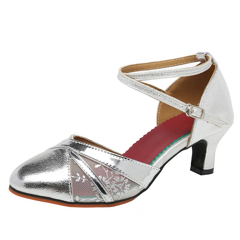 Square dancing sandals in summer lenting dance shoes mid -high heel dance shoes soft sole outdoor outdoor 2024 new model