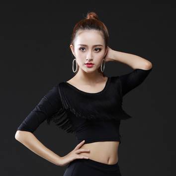 Spring and summer new adult female Latin dance long and short -sleeved square dance jackets, plackets, modern children's practice clothes