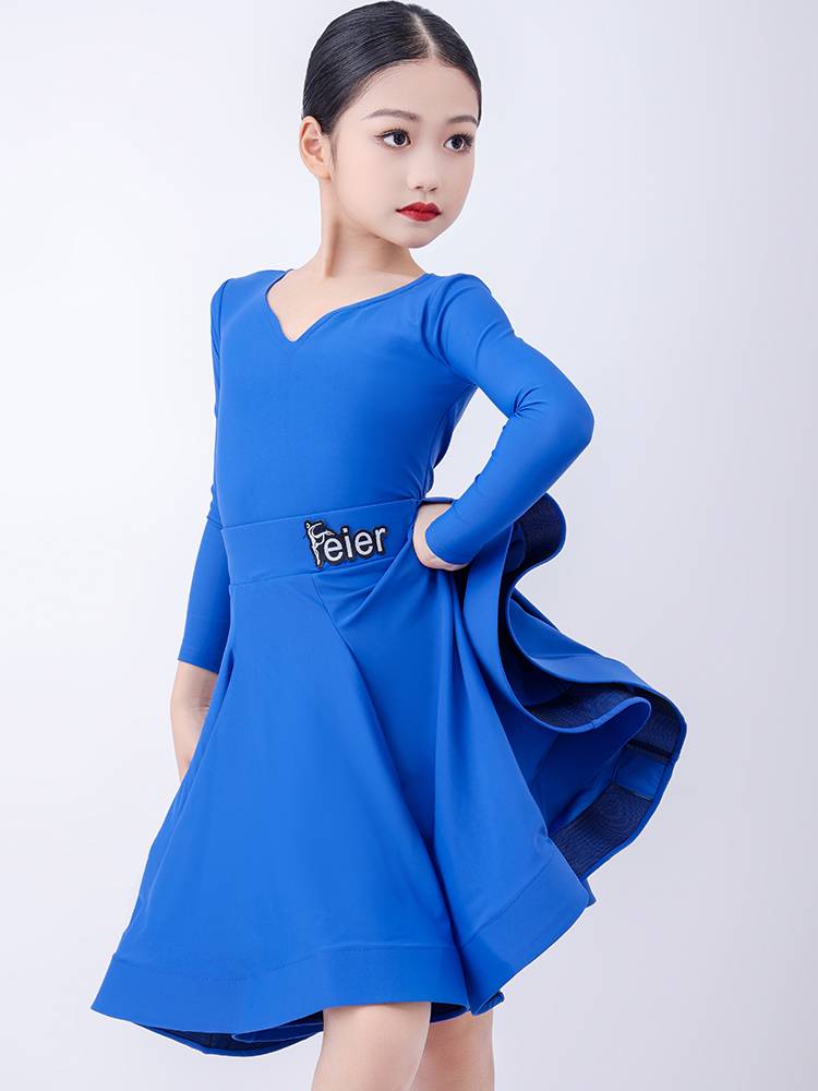 Girls Latin Dance Service 2024 New High -end Children's Standard Standard Standard Summer Children's Advanced Sensors Standard Competition Services