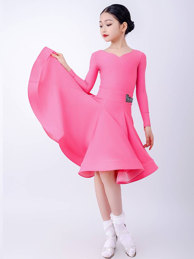 Girls Latin Dance Service 2024 New High -end Children's Standard Standard Standard Summer Children's Advanced Sensors Standard Competition Services
