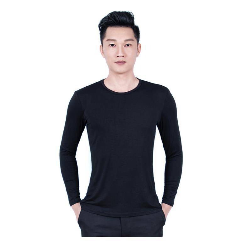 New men's adult Latin dance top long -sleeved dance performance clothing tight body dress dance practice service performance service
