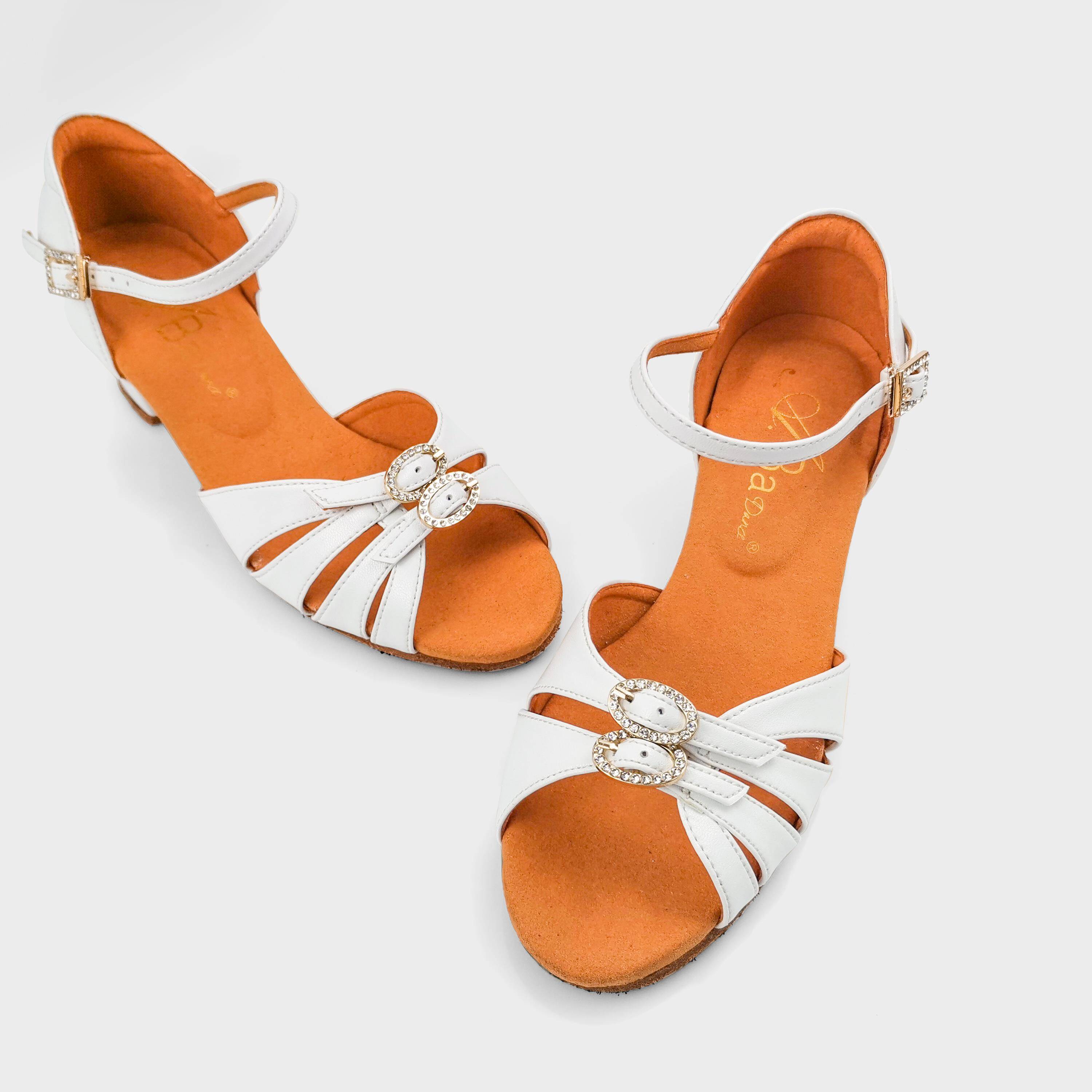 A professional girl Latin dance shoes high -end children's soft bottom test practice dance shoes white dance shoes