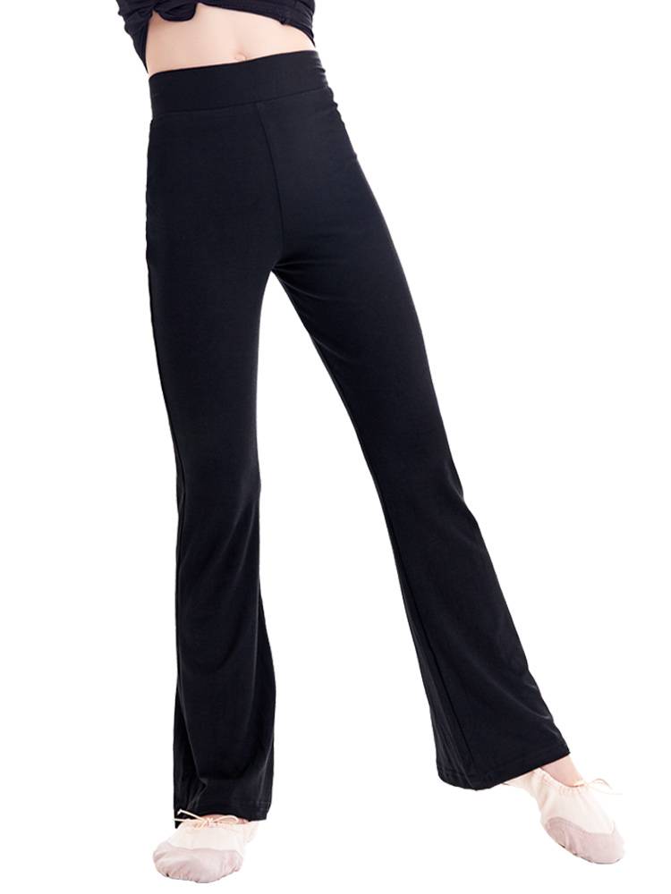 Girls' dance pants set autumn black flared pants practice clothes children's straight Latin dance pants female dance pants