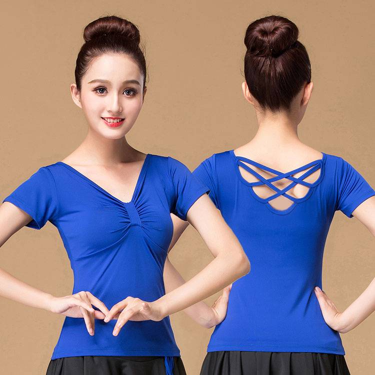 Liu Melading Dance Clothes Short -sleeved Sexy Hollow Back Dance Dance Practice Square Plaza Dance Female Adults