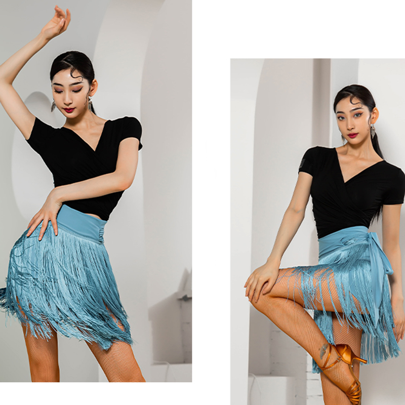 Latin dance clothing short buttocks flowing spoil hips Dynamic legs, eldest daughter adult practice service, practice new skirt