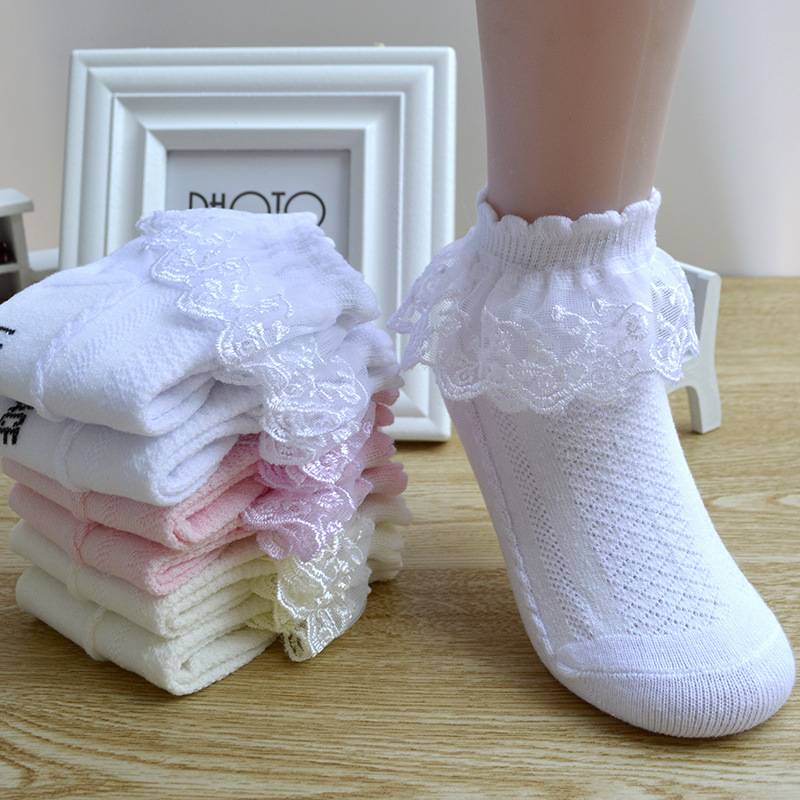 Children Latin stipulate that dance socks white lace lace dancing competition socks performance test -grade dance socks Six 1