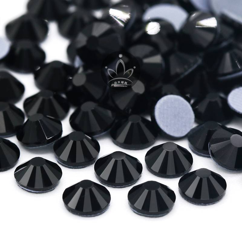 Swarovo element pure black crystal hot diamond flat bottom super flashing drill competition adult Latin dance performance loose bead