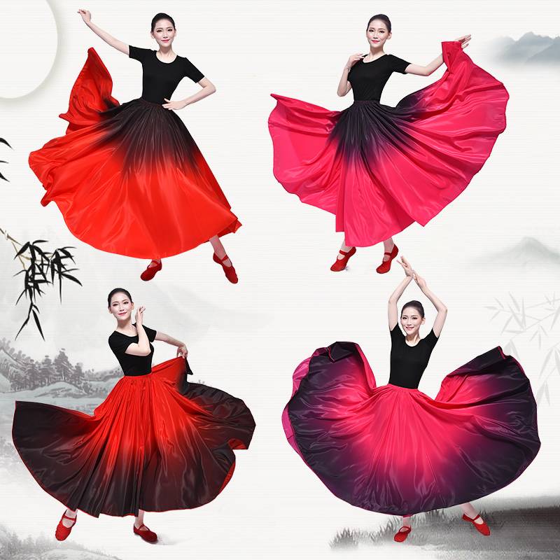 Chinese dance clothing Xinjiang dance practice skirt in the lights in the lights